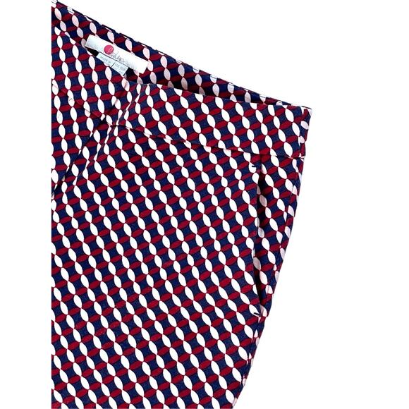 Boden Hampshire Red Geometric Petites Ponte Knit 7/8 Ankle Pant sz 10P Stretch - Picture 4 of 12